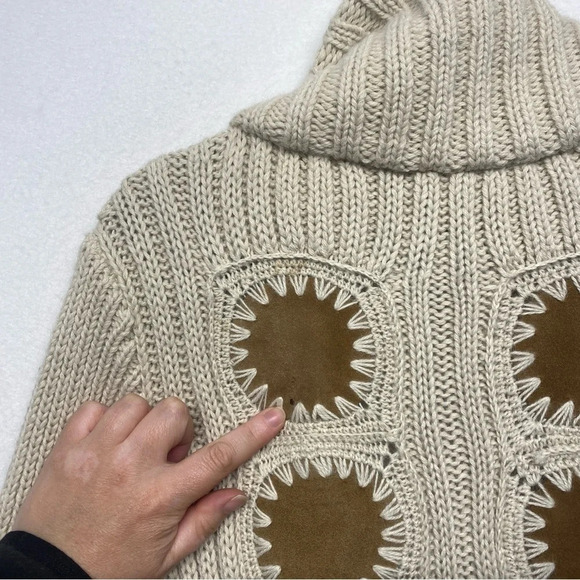 Haute Hippie 100% Superfine Alpaca Knit Sweater Coat Duster Granny Square XS - Picture 6 of 12